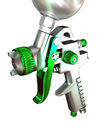 3D Illustration Spray Gun on White Backgroundの写真素材