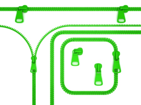 3D Illustration Zipper Isolated on Whiteの写真素材