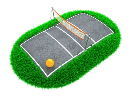 3D Concept Volleyball Arena on White Backgroundの写真素材