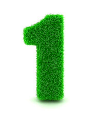 3d Rendering of Grass Number 1 on White Isolated Background.の写真素材