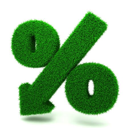 Beautiful Spring Percent Sign from Grass  Denoting a Decreaseの写真素材