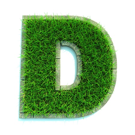 Beautiful Spring Letters Made of Grass and Surrounded with  Borderの写真素材
