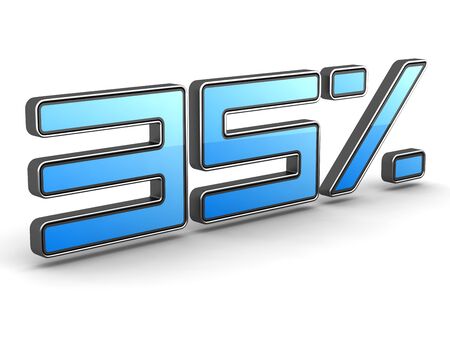 35 Percent made in Blue Modern Design in Metal Borderの写真素材