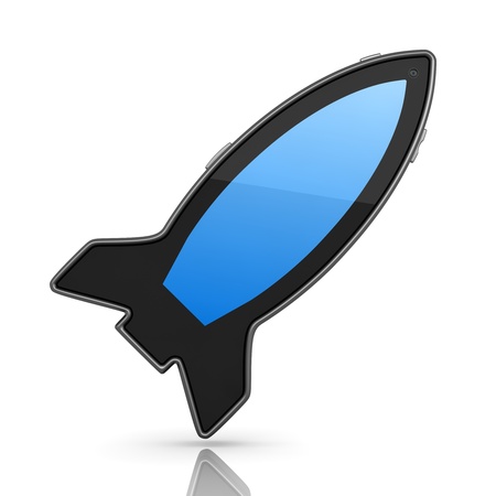 Tablet PC Designed in Form of Rocket 3d Conceptの写真素材