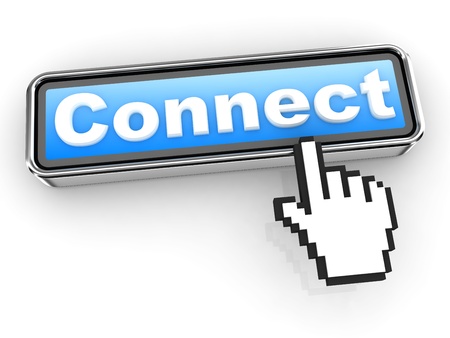 Connect Button with  Hand Shaped mouse Cursorの写真素材