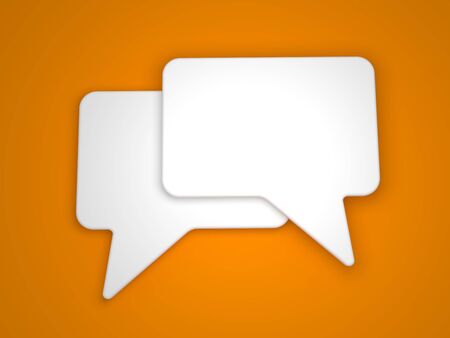 Blank Speech Bubble on Orange Background