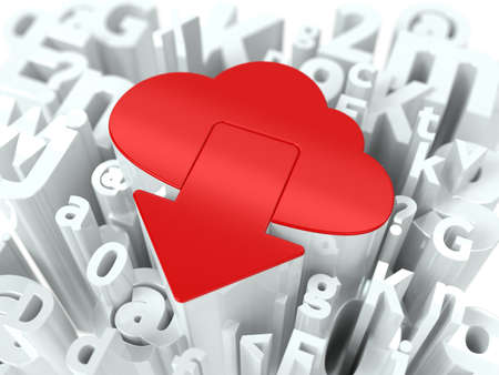 Red Cloud with Arrow on Alphabet Background  Background for Your Blog or Publication の写真素材