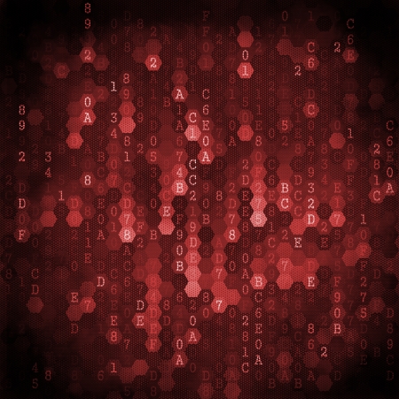 Digital Background. Pixelated Series Of Numbers Of Red Color Falling Down.の写真素材