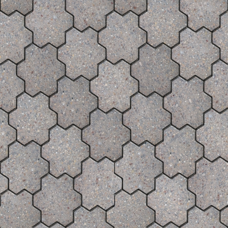 Gray Figured Pavement in the Form of Flower with Six Petals. Seamless Tileable Texture.の写真素材