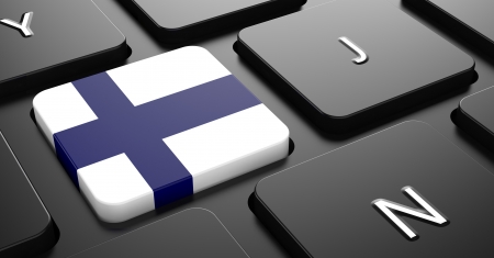 Flag of Finland - Button on Black Computer Keyboard.の写真素材