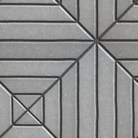 Gray Paving Slabs Rectangles of Varying Lengths Laid in a Square. Seamless Tileable Texture.