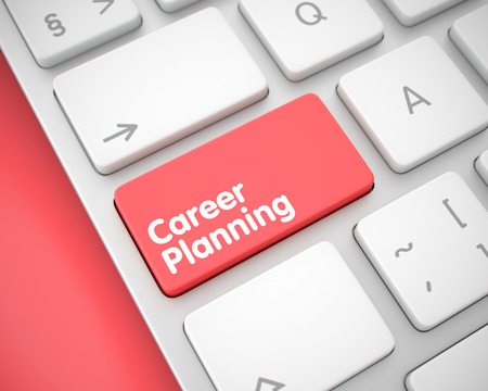 Career Planning - Message on the Red Keyboard Button. 3D.の写真素材