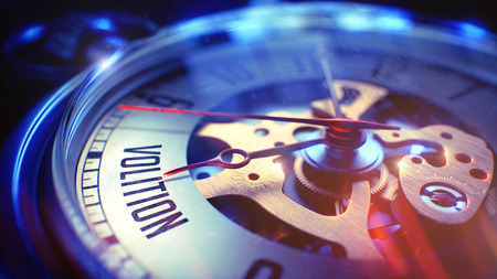 Volition - Phrase on Pocket Watch. 3D.の写真素材