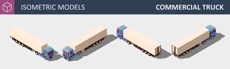 Commercial Truck. Isometric Vector Illustration in Four Dimensions.の写真素材