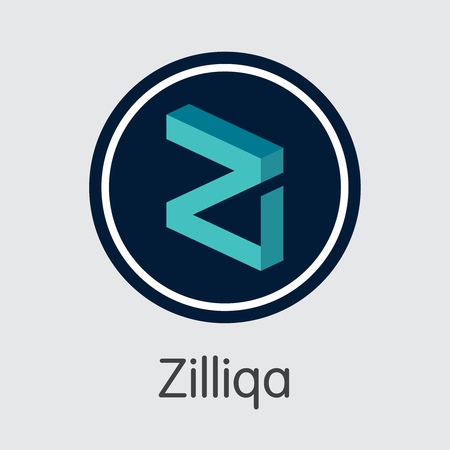 ZIL - Zilliqa. The Crypto Coins or Cryptocurrency Logo. Market Emblem, Coins ICOs and Tokens.のイラスト素材