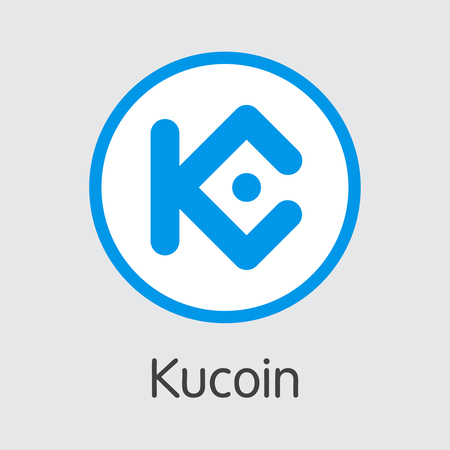 Exchange - Kucoin. The Crypto Coins or Cryptocurrency Logo. Market Emblem, Coins ICOs and Tokens Icon.のイラスト素材