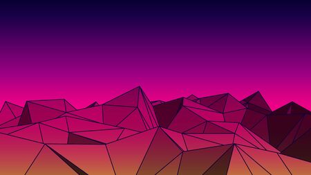 Pyramid Background Retro Style Fashion Triangle, Vector illustration Cartoon. Retro 80s Fashion Sci-Fi Background Cityscape.のイラスト素材
