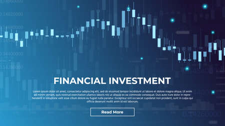 Financial Investment or Forex Trading Graph with Candlestick Charts. Suitable for Financial Investment or Economic Trends, Business ideas or all Art Work Design. Vector Abstract Finance Background.のイラスト素材