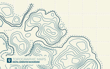 Map Line of Topography. Vector Abstract Topographic Map Concept with Space for Your Copy. Green Contours Vector Topography.のイラスト素材