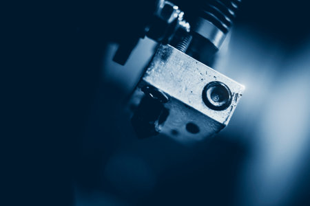 Electronic Three Dimensional Plastic Printer, 3D printer, 3D printing Industrial Background.の写真素材