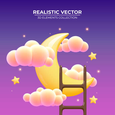 Stairs for effort and challenge in business to be achievement and successful concept. Realistic realistic 3d decorative design objects in Trendy colors. Design in cartoon style. Vector illustrationのイラスト素材