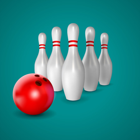 Bowling ball and skittleのイラスト素材