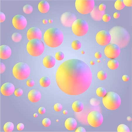 3D concept illustration consisting of colorful ballsのイラスト素材