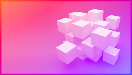 Abstract background consisting of cubesのイラスト素材