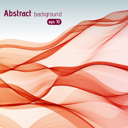 Colorful smooth light lines background. Red, orange colors. Vector illustrationのイラスト素材