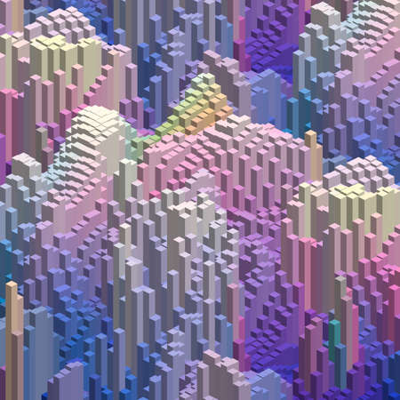 3d pastel background with cubes. pink, blue colors. Vectorのイラスト素材