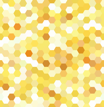 seamless abstract mosaic background. Yellow, white colors. Hexagons geometric background. Design elements. Vector illustrationのイラスト素材