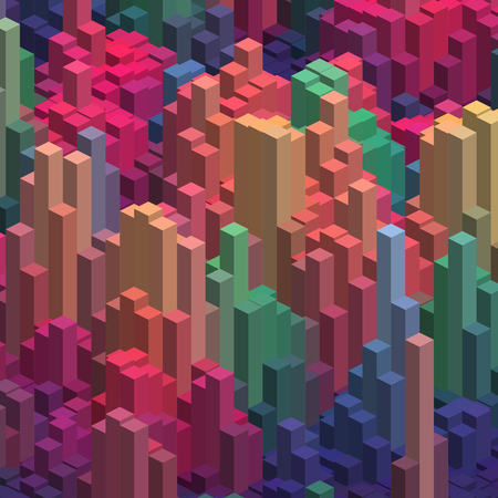 Abstract colorful background with cube decoration.のイラスト素材