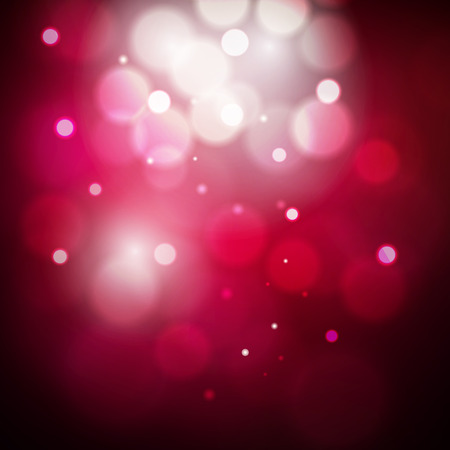 Abstract red and pink circular bokeh background of Christmas light, vector illustrationのイラスト素材