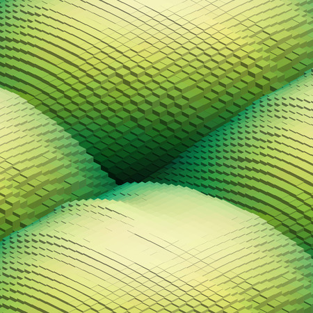 Abstract background with cube decoration. Vector illustration. Yellow, green colorsのイラスト素材