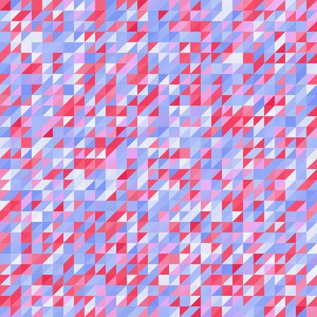 Abstract seamless mosaic background. Triangle geometric background. Vector illustration. Pink, blue,...