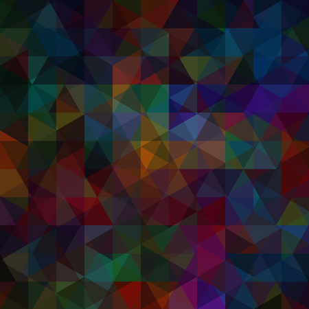 Triangle vector background. Can be used in cover design, book design, website background. Vector illustration. Black, brown, green, red, blue colors.のイラスト素材