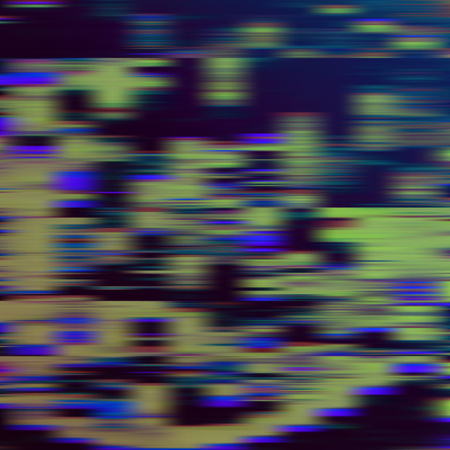 Glitch abstract background, vector illustration. Black, green, blue colorsのイラスト素材