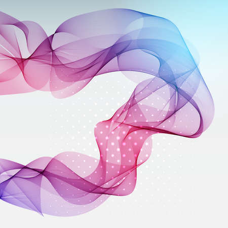 Abstract vector waves. Pink, blue, purple lines. Vector illustrationのイラスト素材