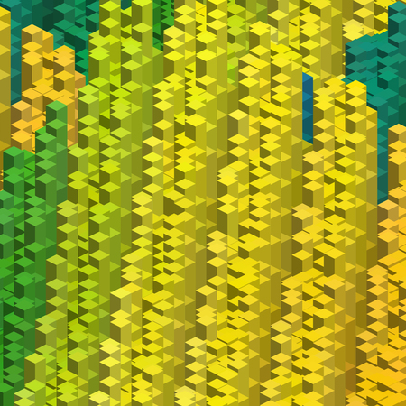 Abstract cubes background for design. Vector EPS10 Yellow, green colors.のイラスト素材