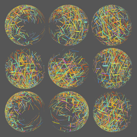 Confetti circles new year frames. Collection of Light shining circle backgrounds. Vector illustration backgrounds.のイラスト素材