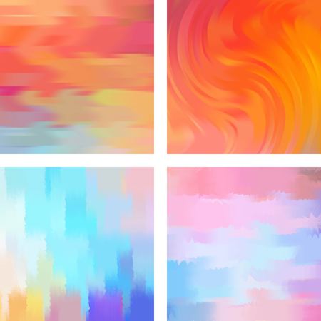 Set with colorful abstract blurred backgrounds. Vector illustration. Modern geometrical backdrop. Abstract template.のイラスト素材