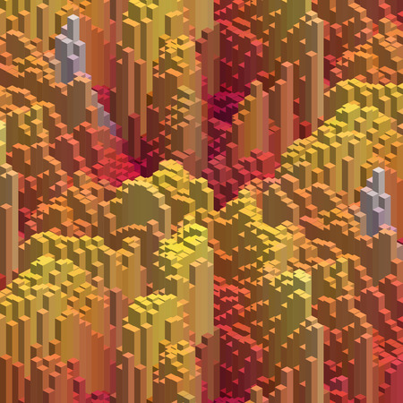 Abstract background with 3d cubes. Vector cube box for business concepts. Yellow, orange colors.のイラスト素材