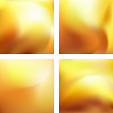 Set with yellow abstract blurred backgrounds. Vector illustration. Modern geometrical backdrop. Abstract template.のイラスト素材