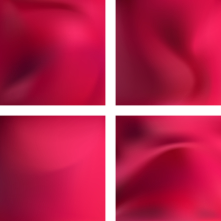 Set with red abstract blurred backgrounds. Vector illustration. Modern geometrical backdrop. Abstract template.のイラスト素材