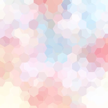 Vector background with pastel pink, yellow, blue hexagons. Can be used in cover design, book design,...