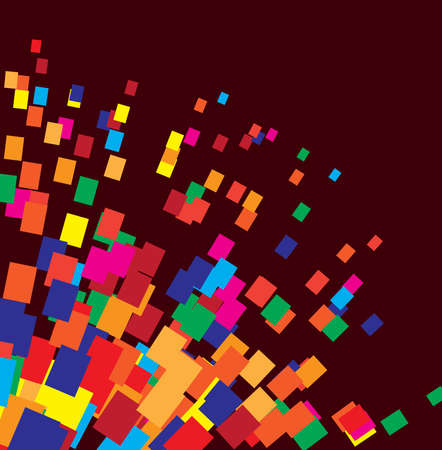 Colorful confetti on dark red background, vector illustrationのイラスト素材