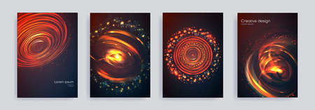 Set of space creative covers for your design