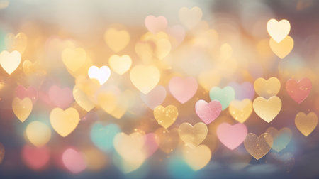 Heart bokeh background. Valentines day background. Love background.の素材