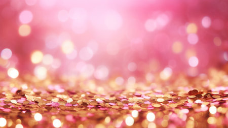 golden glitter vintage lights background. Elegant abstract background with bokeh defocused lightsの素材