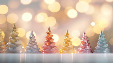 Christmas tree on bokeh background. Christmas and New Year concept.の素材